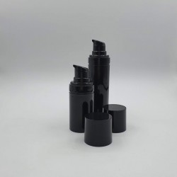 Airless Φιαλίδιο Μαύρο Χαμηλό με Γυαλιστερό καπάκι