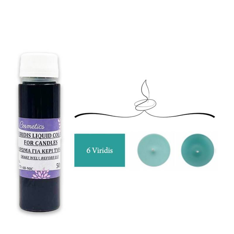 Χρώμα Κεριών 6 Viridis Τυρκουαζ Υγρό