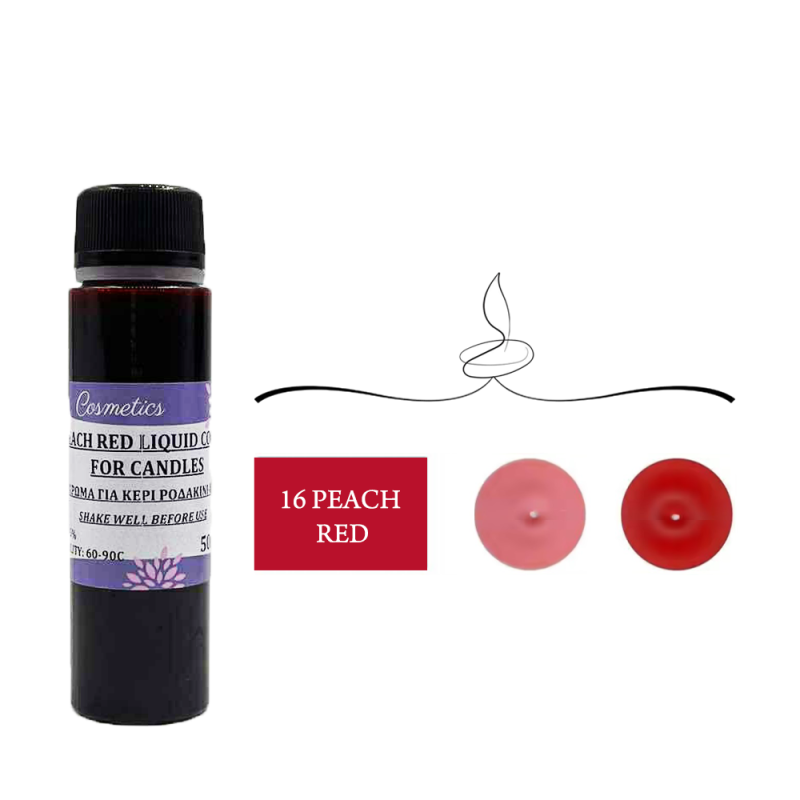 Χρώμα Κεριών 16 Ροδακινί Υγρό