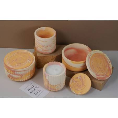 Silicone Mold for Candle jars Short and Striped