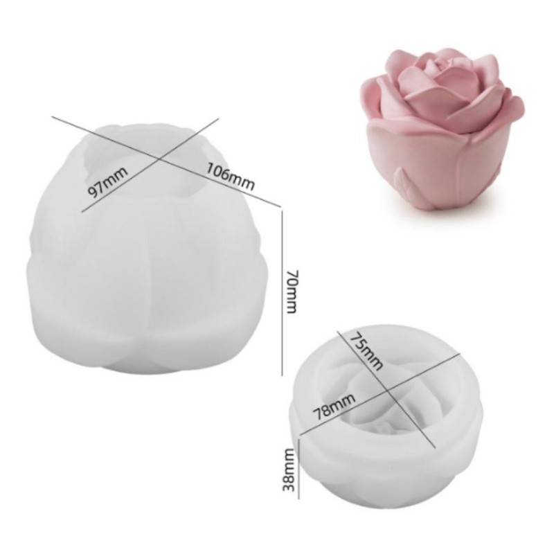 Silicone Mold for Candle jars Rose