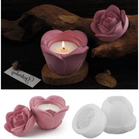 Silicone Mold for Candle jars Rose