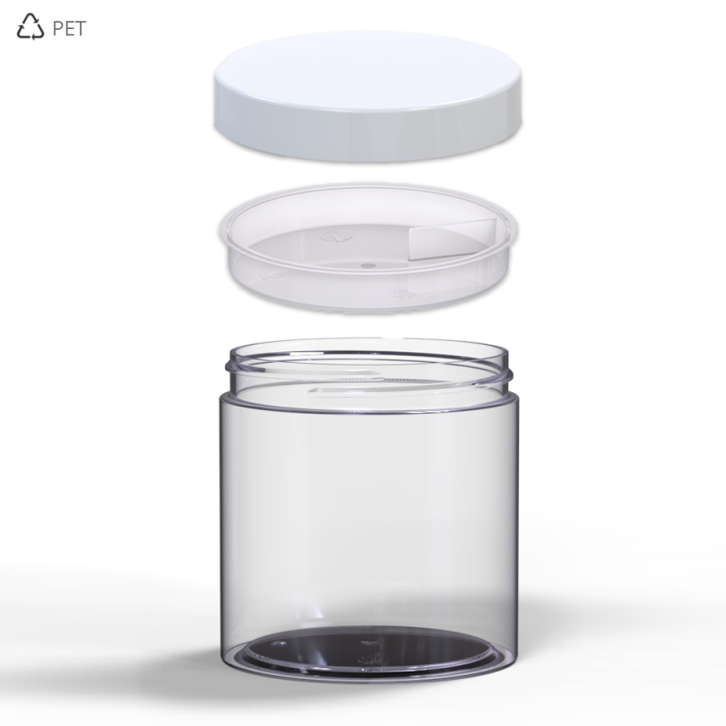 PET Βάζα Πλαστικά Διάφανα Λευκό Καπάκι 500 ml