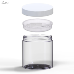 PET Βάζα Πλαστικά Διάφανα Λευκό Καπάκι 500 ml