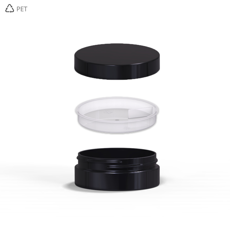 PET Βάζα Πλαστικά Μαύρα 50 ml