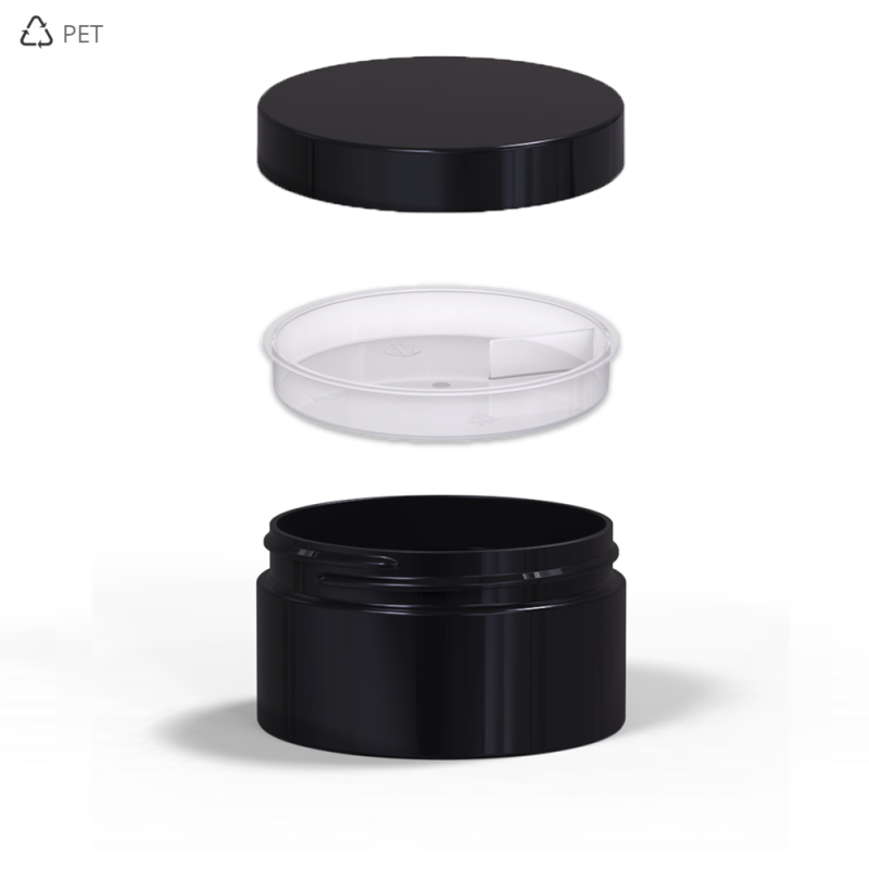PET Βάζα Πλαστικά Μαύρα 200 ml