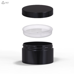 PET Βάζα Πλαστικά Μαύρα 250 ml