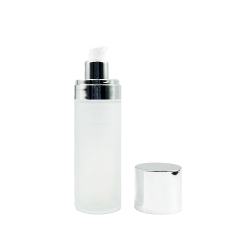Glass Bottle Airless Matte Silver 50 ml