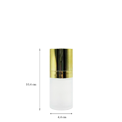 Glass Bottle Airless Matte Gold 15 ml