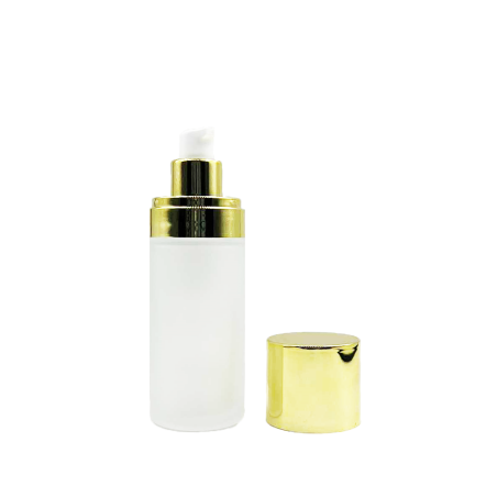 Γυάλινα Airless Ματ Φιαλίδια Χρυσή Αντλία 30 ml
