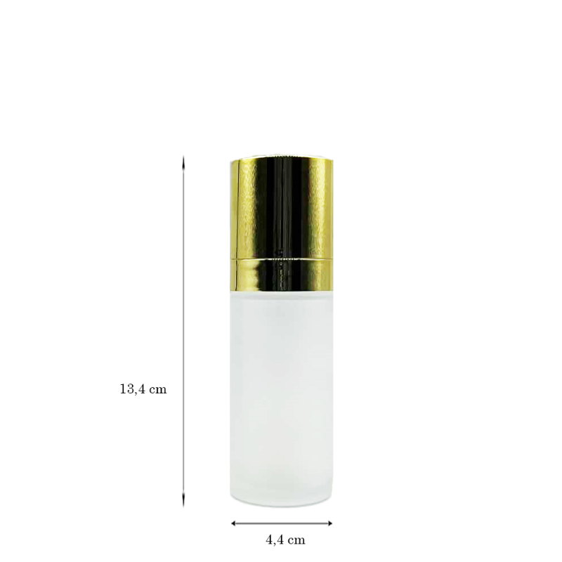 Γυάλινα Airless Ματ Φιαλίδια Χρυσή Αντλία 30 ml