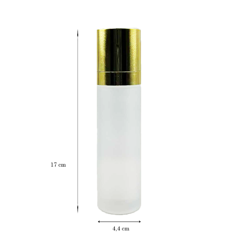 Γυάλινα Airless Ματ Φιαλίδια Χρυσή Αντλία 50 ml