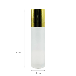 Γυάλινα Airless Ματ Φιαλίδια Χρυσή Αντλία 50 ml