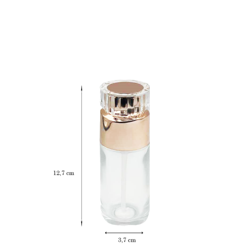 Rose Φιάλη Γυάλινη με Αντλία 40 ml