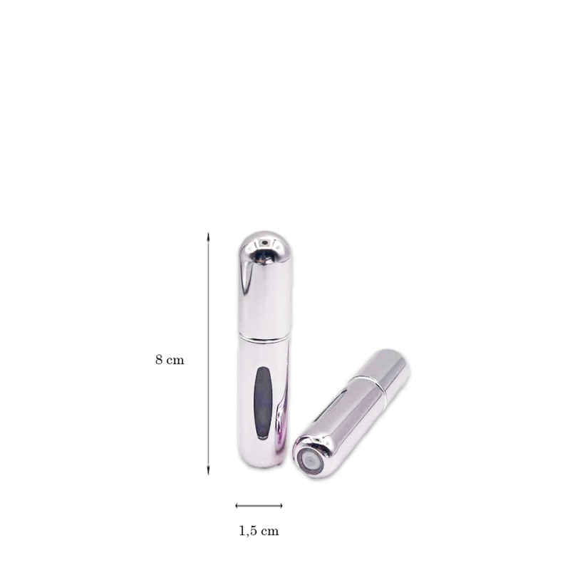Επαναγεμιζόμενη Φιάλη Spray Αρώματος Ροζ Ασημί 5ml (Pack)