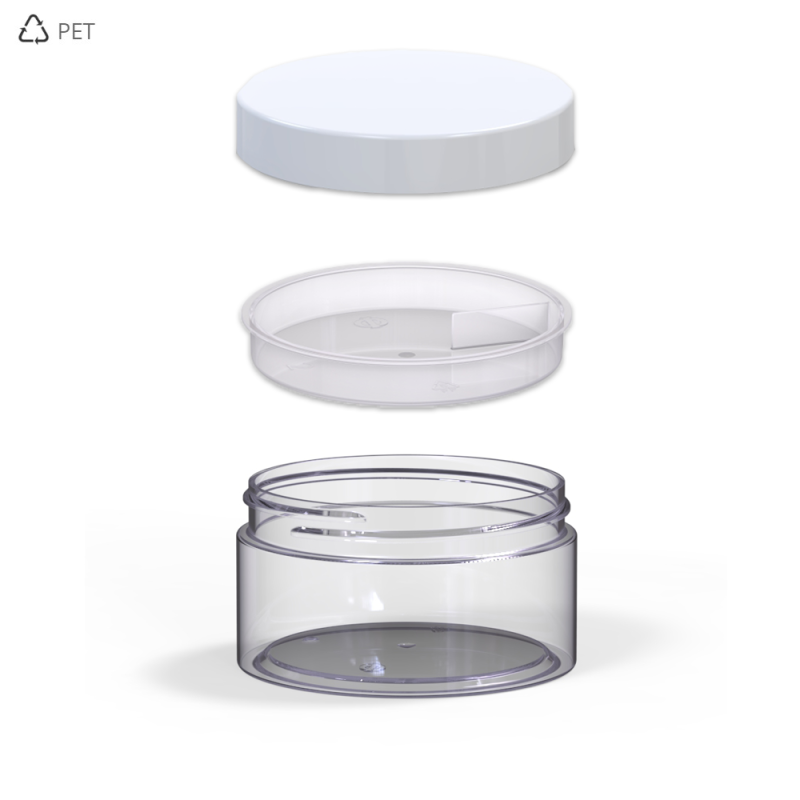 PET Βάζα Πλαστικά Διάφανα 200 ml Λευκό Πώμα