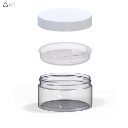 PET Βάζα Πλαστικά Διάφανα 200 ml Λευκό Πώμα