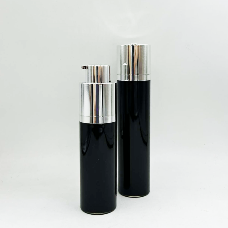 Airless Bottle Black Silver Swift