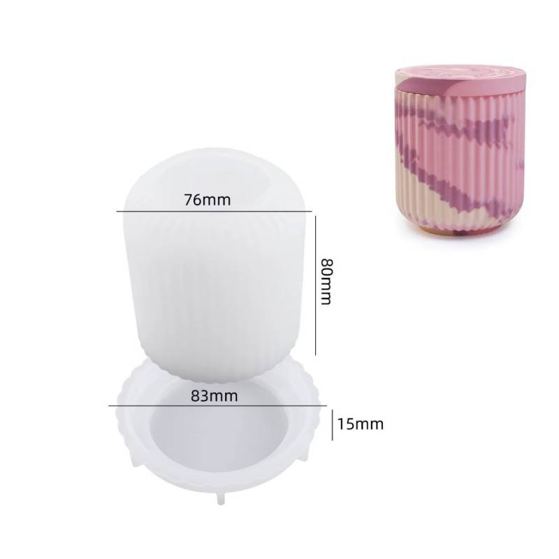 Silicone Mold for Candle jars Striped