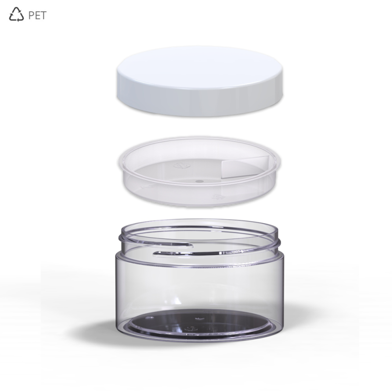 PET Βάζα Πλαστικά Διάφανα 250 ml Λευκό Πώμα