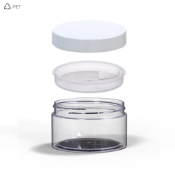 PET Βάζα Πλαστικά Διάφανα 250 ml Λευκό Πώμα