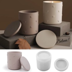 Καλούπι σιλικόνης Για Βάζο Κεριου με καπάκι Καρδιές