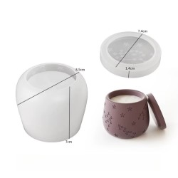 Καλούπι σιλικόνης Για Βάζο Κεριου με καπάκι Αστεράκια