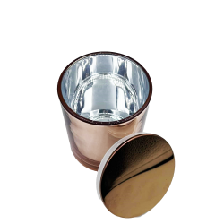 Βάζο Για Κερί Ροζ Χρυσό με Ασημί Εσωτερικό 250 ml