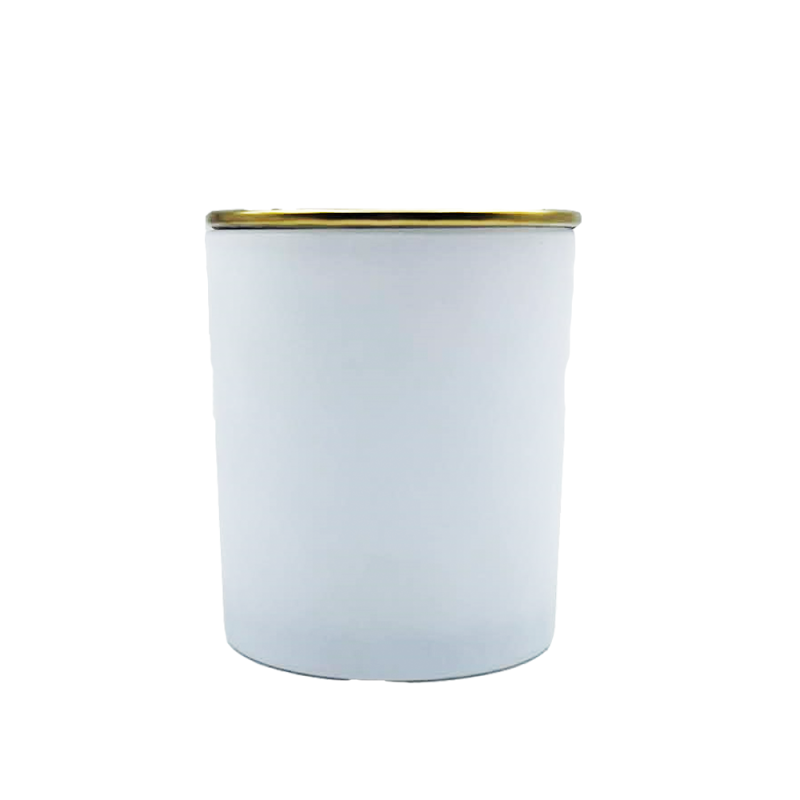 Βάζο Για Κερί Λευκό με Χρυσό Εσωτερικό 250 ml
