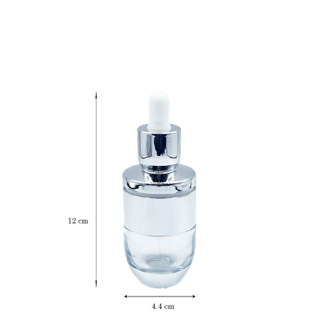 Jolene Glass Bottle Silver Dropper 50ml