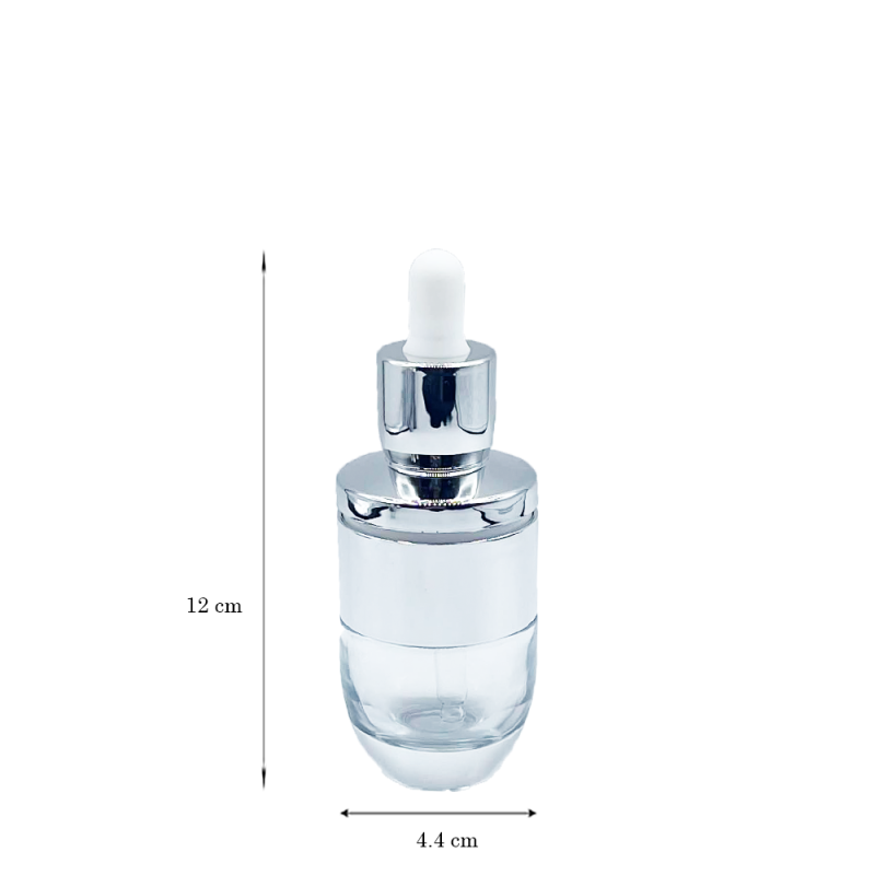Jolene Φιάλη Γυάλινη Ασημί Πιπέτα 50 ml