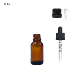 Pharmaceutical glass vial F18 Brown 15 ml