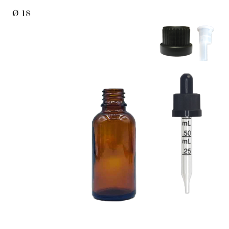 copy of Pharmaceutical glass vial F18 Brown 20 ml