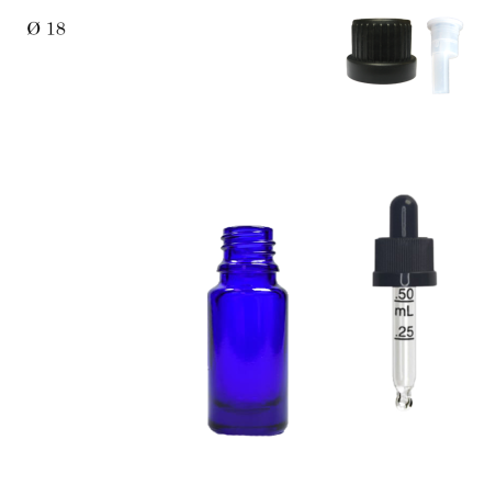 Pharmaceutical glass vial F18 Blue 20 ml