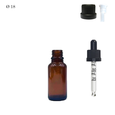 Pharmaceutical glass vial F18 Brown 20 ml