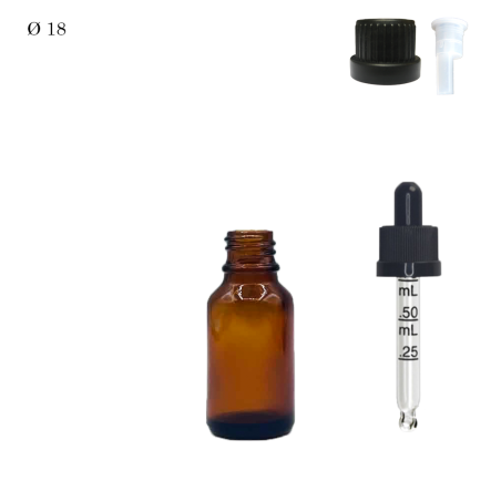 Φαρμακευτική Φιάλη Φ18 Καφέ 15 ml
