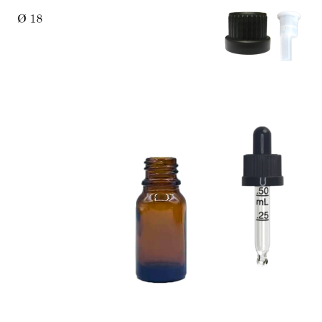 Φαρμακευτική Φιάλη Φ18 Καφέ 10 ml