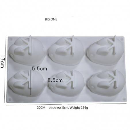 Καλούπι σιλικόνης Λαγουδάκια 6πλο