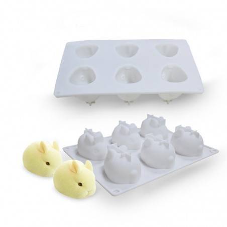 Καλούπι σιλικόνης Λαγουδάκια 6πλο
