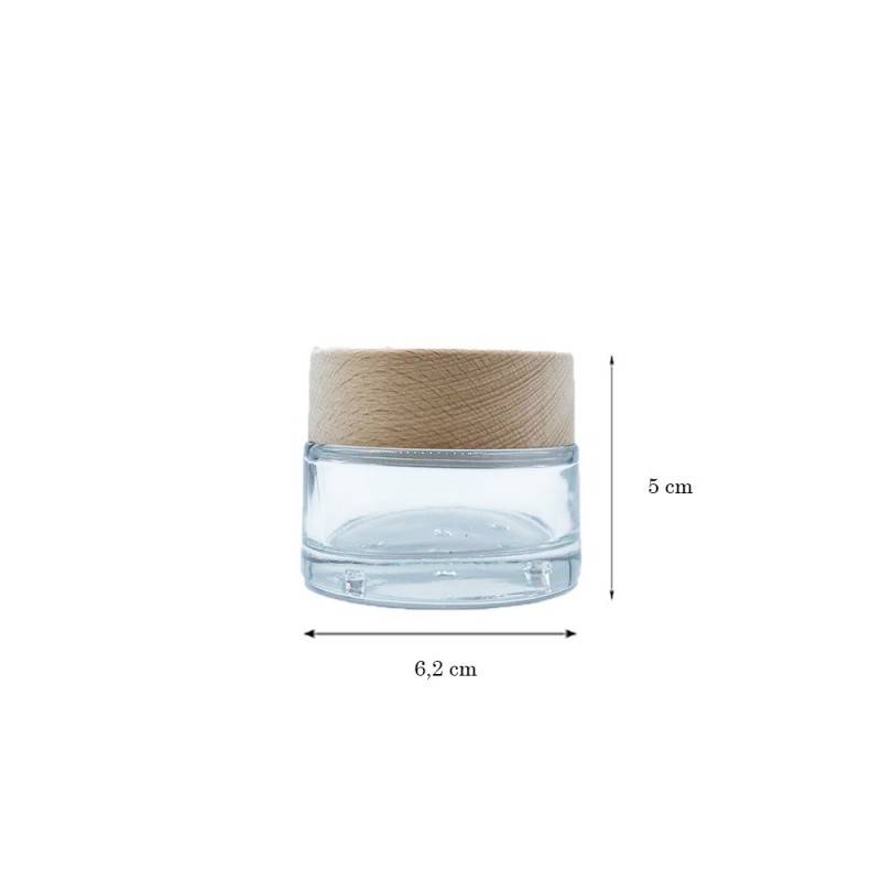 Licata Glass Jar Wooden Lid 50ml
