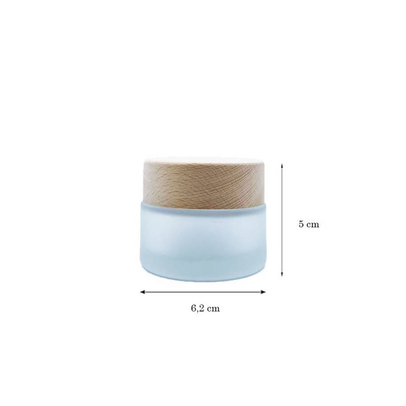 Licata Matte Glass Jar Wooden Lid 50ml
