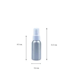 Φιαλίδιο Αλουμινίου Λευκό Σπρέι 50 ml