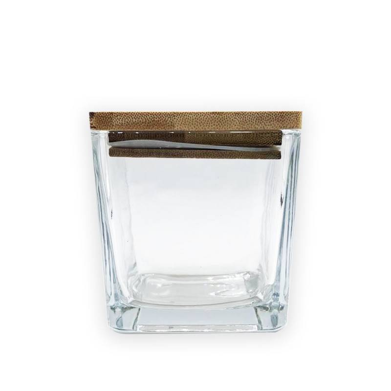Βάζο για Κερί Διάφανο Τετράγωνο 300 ml