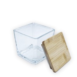 Βάζο για Κερί Διάφανο Τετράγωνο 300 ml