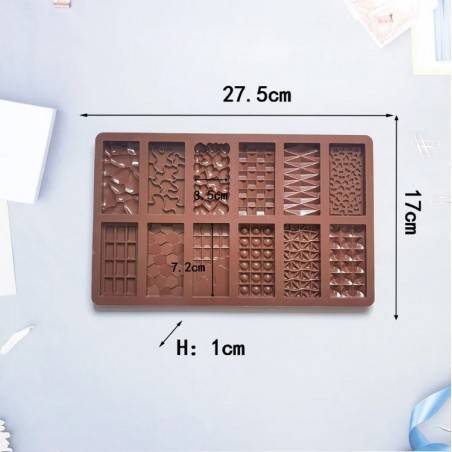 Silicone mold Decorative Various Chocolate bars 12