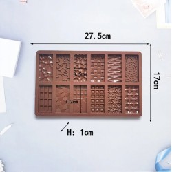 Silicone mold Decorative Various Chocolate bars 12