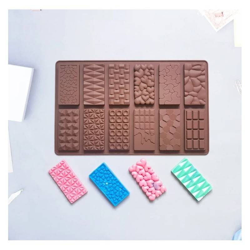 Silicone mold Decorative Various Chocolate bars 12